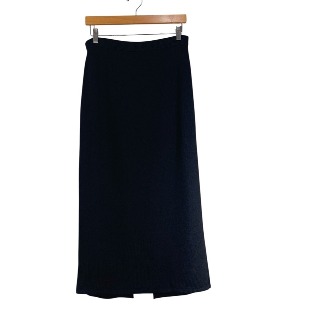 Vintage St. John Basics Black Santana Knit Full Length Skirt 8